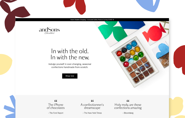 andSons Chocolatiers Landing Page