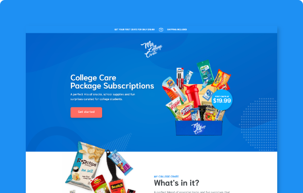 My College Crate Landing Page
