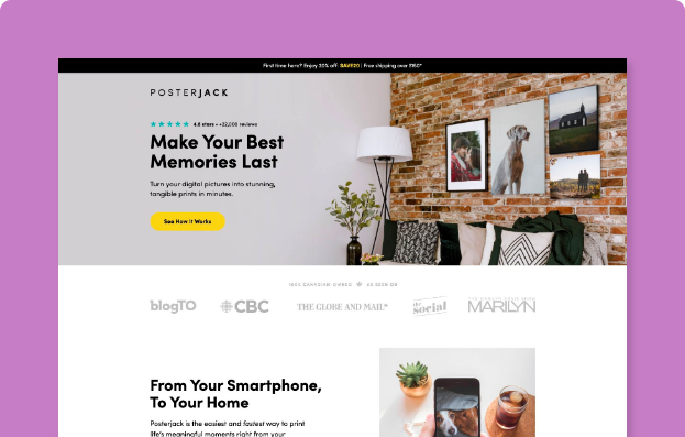 Posterjack Landing Page