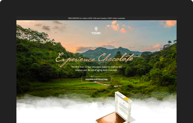 To’ak Chocolate Landing Page